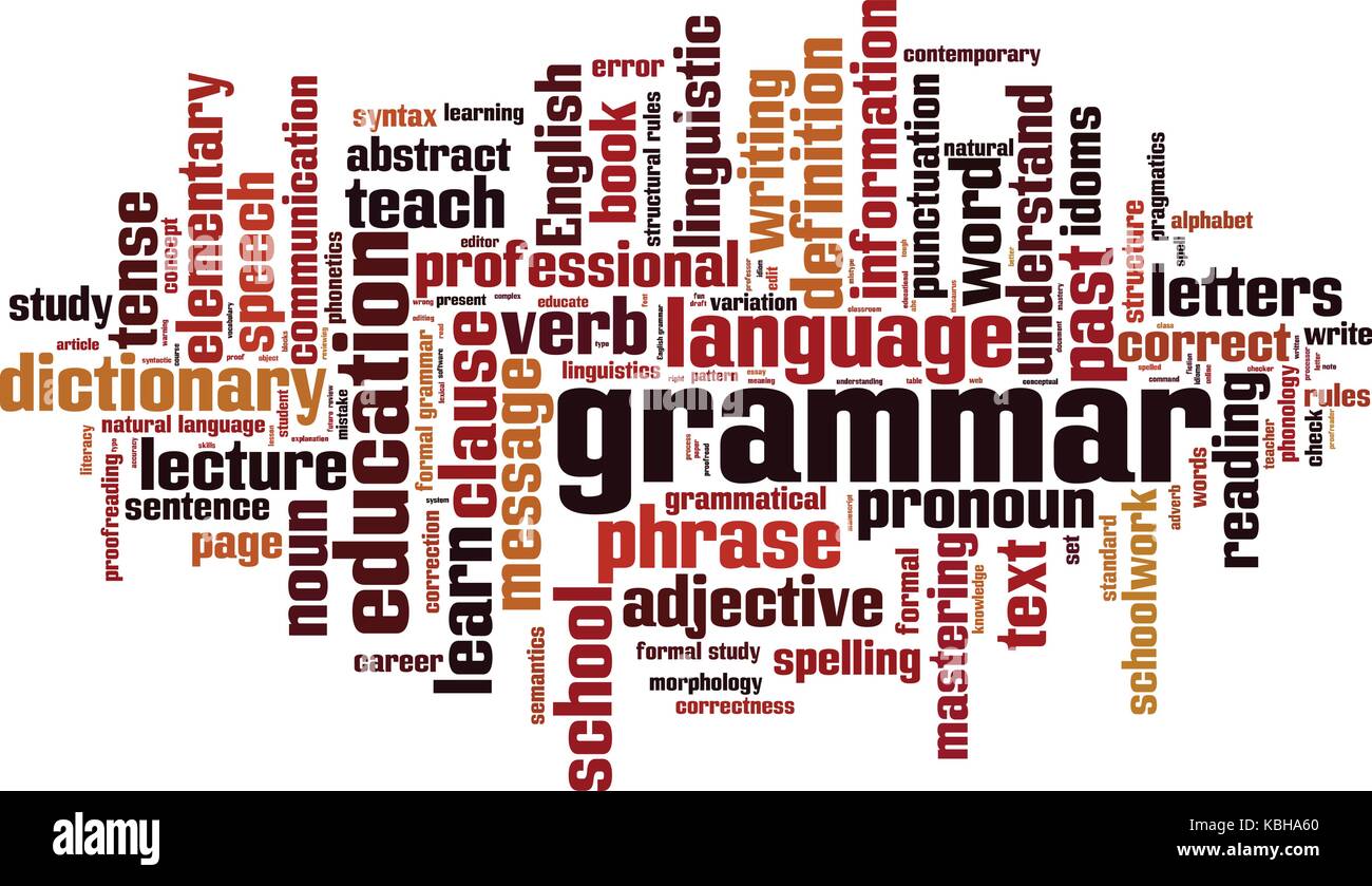 Grammatik Wort cloud Konzept. Vector Illustration Stock Vektor