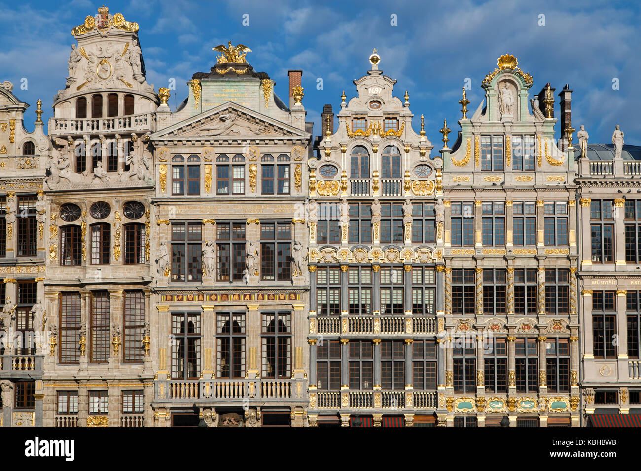 Guildhalls in der Grand Place, Brüssel, Belgien. Stockfoto