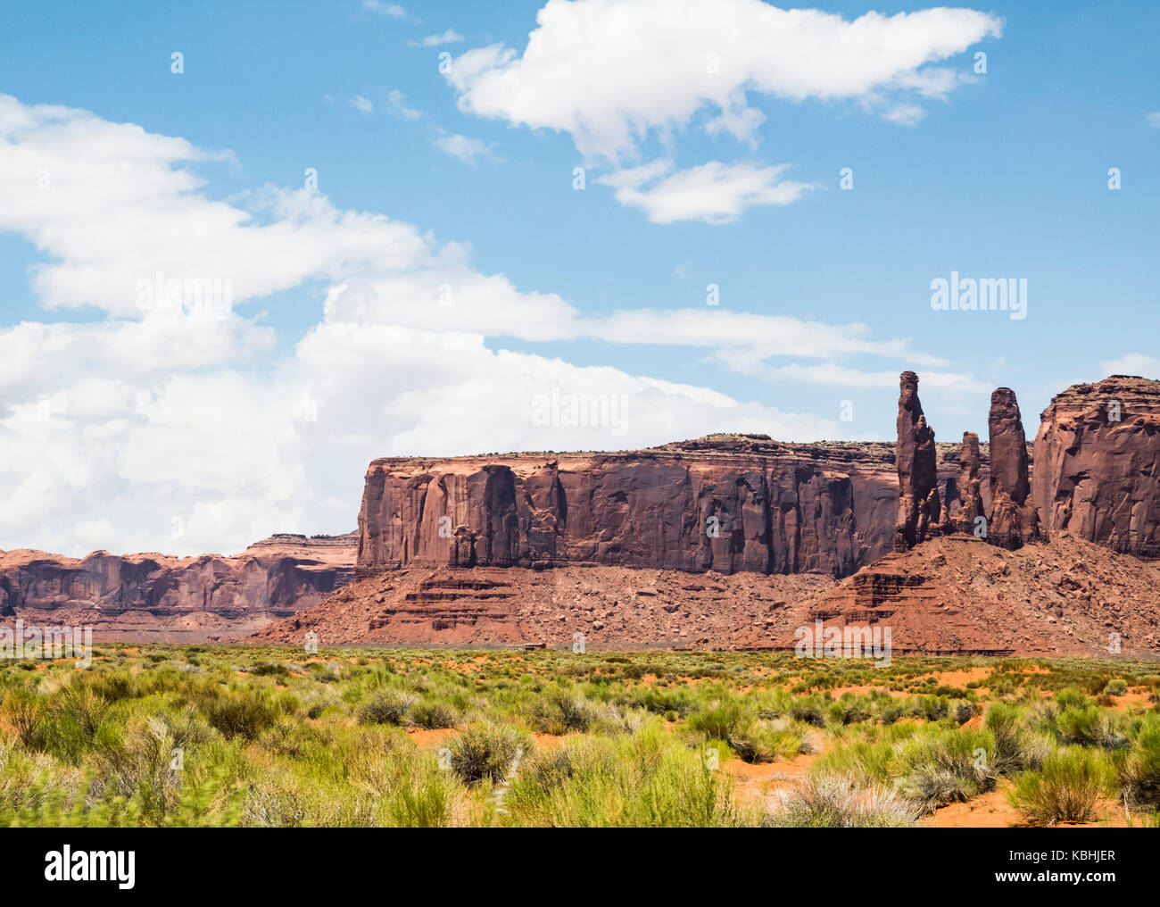 Drei Schwestern, Monument Valley - Arizona, AZ, USA Stockfoto