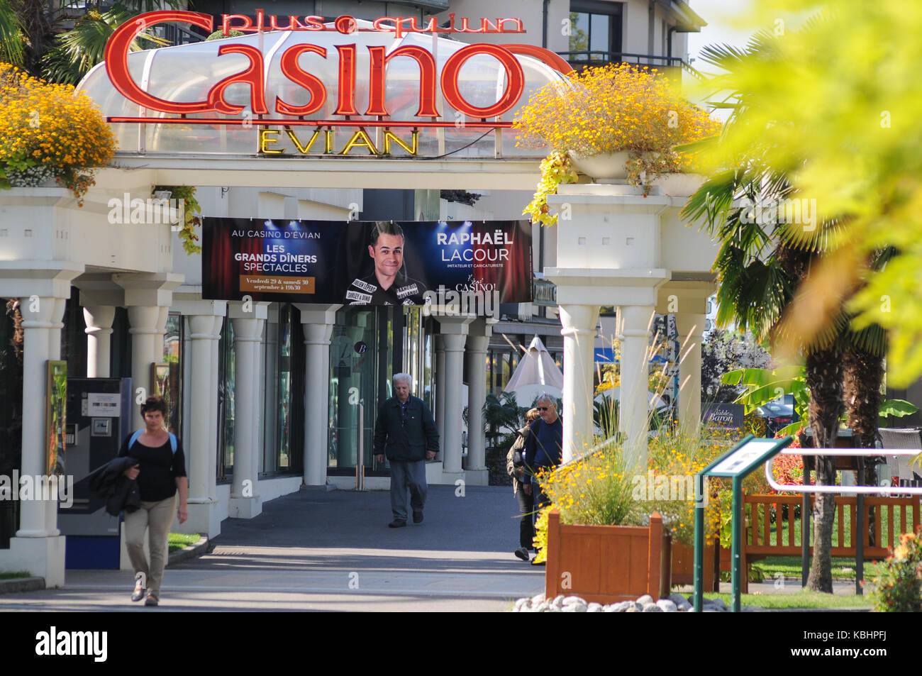 Allgemeine Ansicht des Casinos, Evian-les-Bains, Savoyen, Frankreich Stockfoto