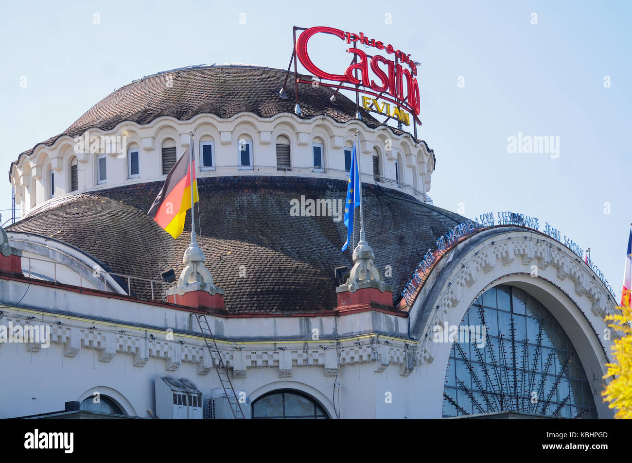 Allgemeine Ansicht des Casinos, Evian-les-Bains, Savoyen, Frankreich Stockfoto