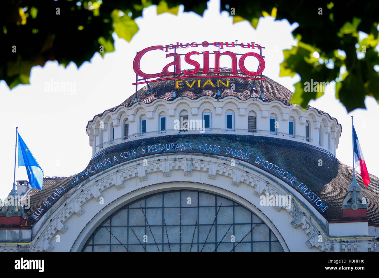 Allgemeine Ansicht des Casinos, Evian-les-Bains, Savoyen, Frankreich Stockfoto