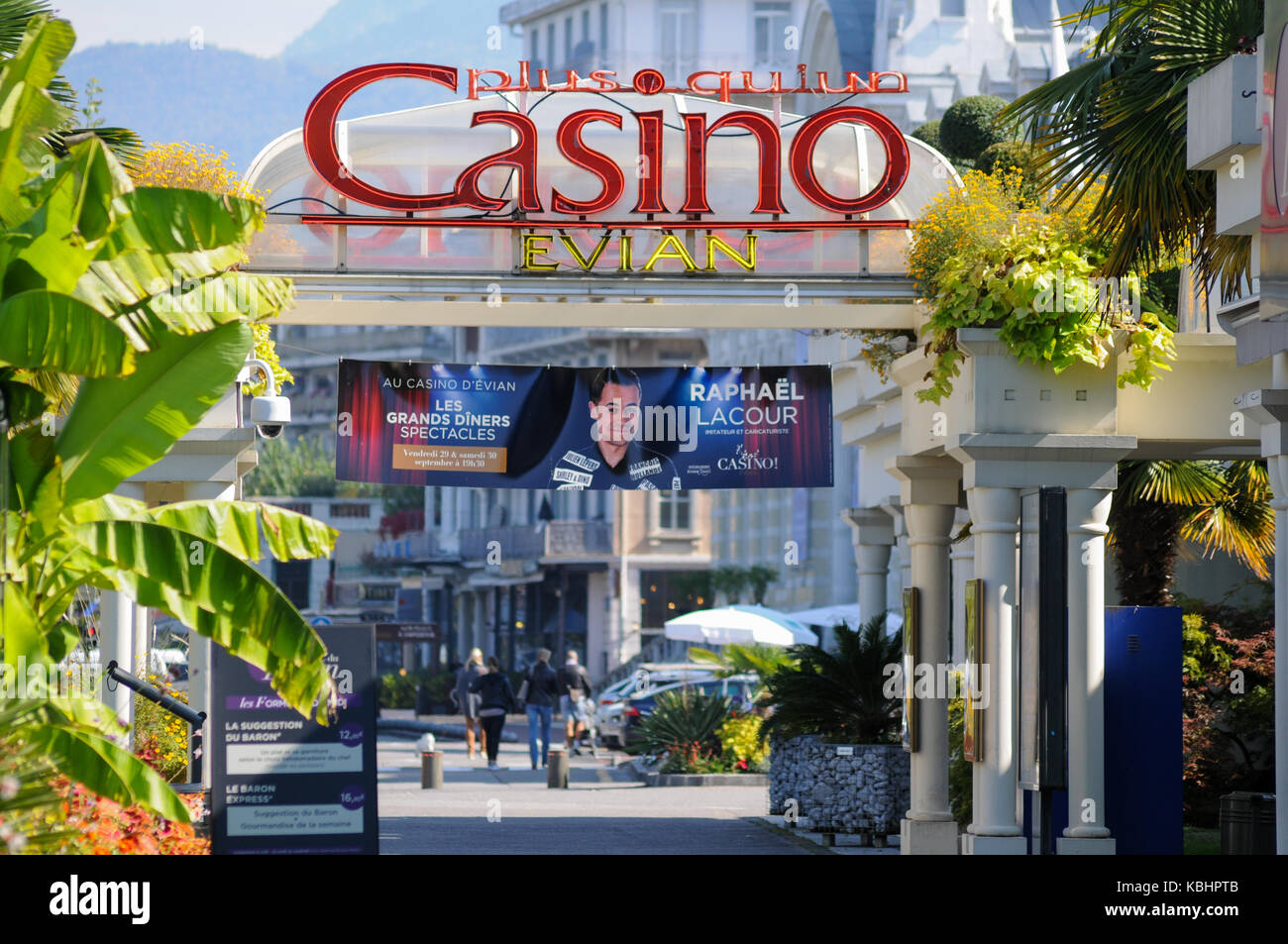 Allgemeine Ansicht des Casinos, Evian-les-Bains, Savoyen, Frankreich Stockfoto