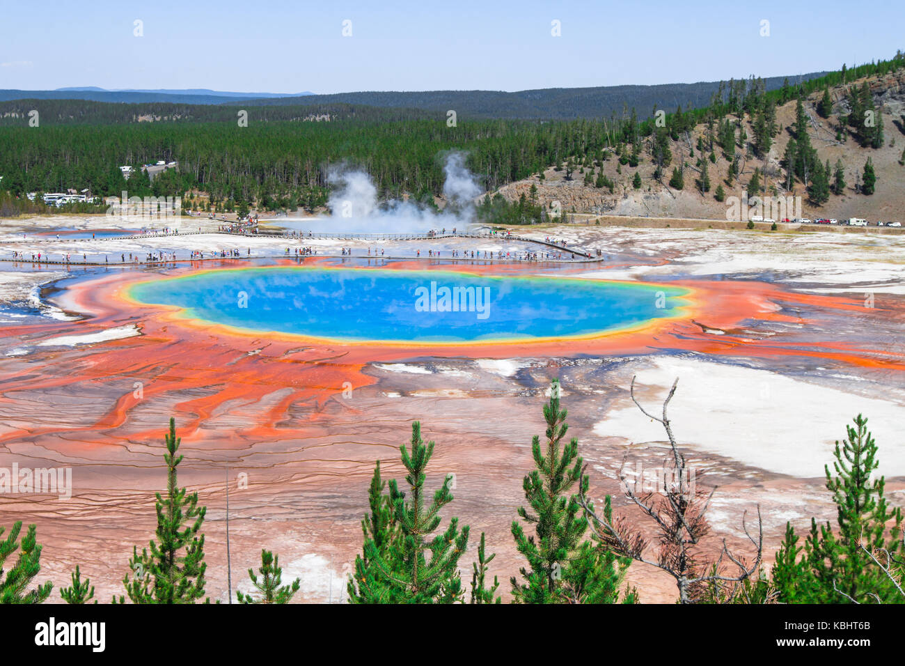 Grand Prismatic Spring, Yellowstone National Park in Wyoming, USA. Stockfoto