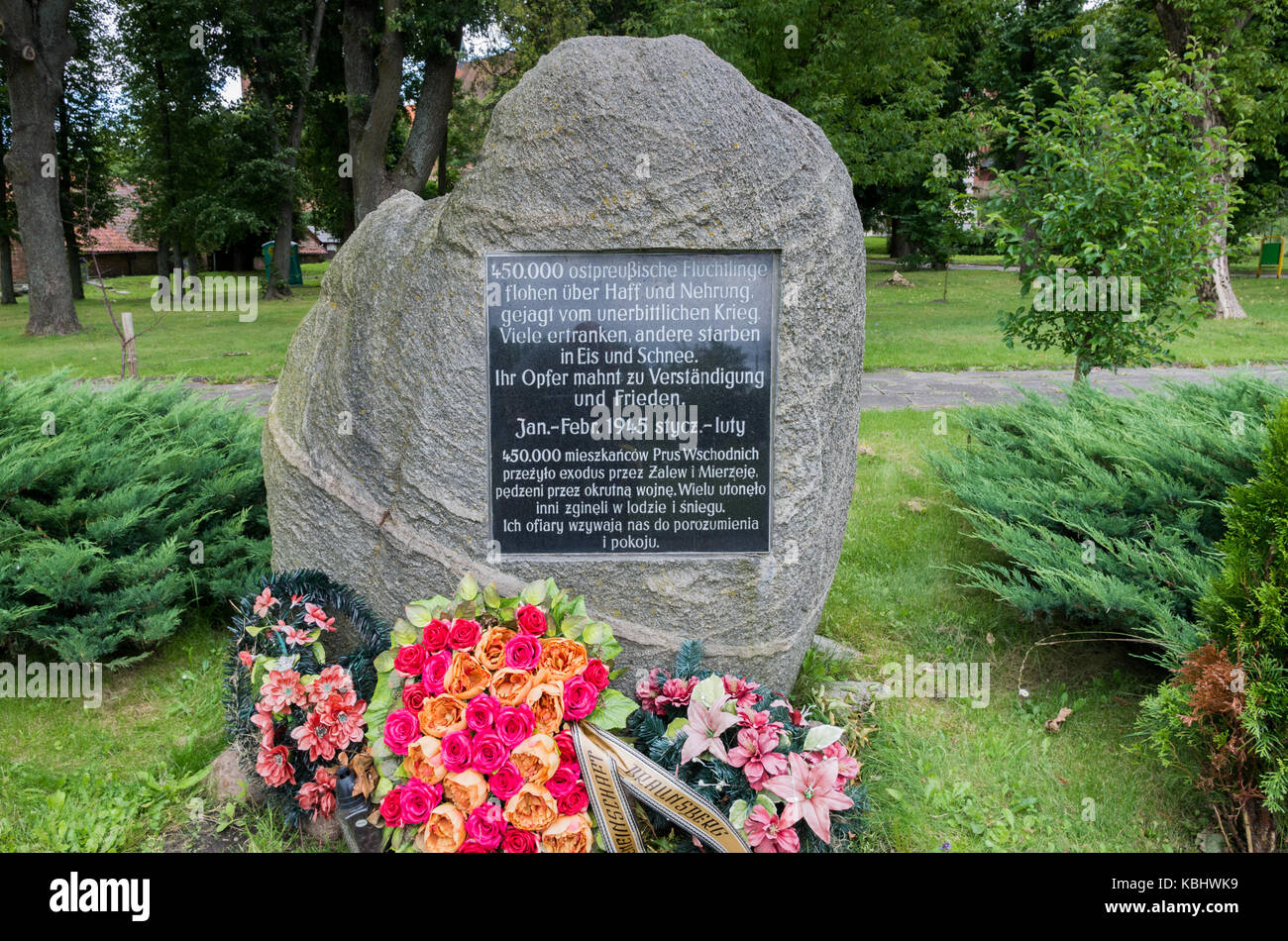 Denkmal für Menschen in Ostpreußen im Frischen Haff während WW2, Frauenburg, Polen ertrunken Stockfoto