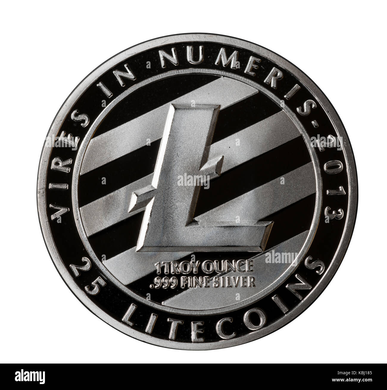 Single silber Litecoin, das ist eine Form von cyber Währung Stockfoto