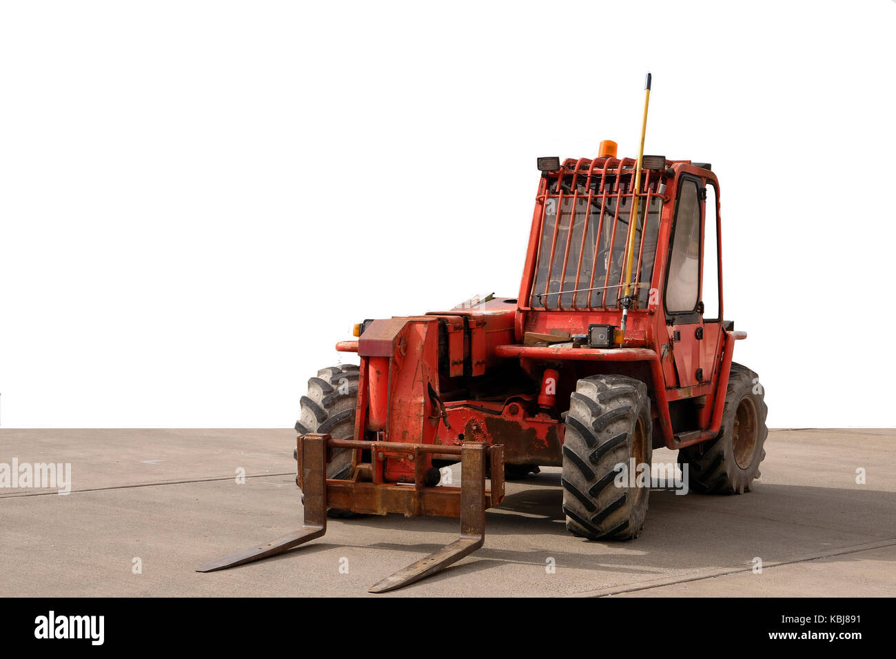 September 2017 - Gabelstapler-Tele-Handler einer Werft in Portishead, in der Nähe von Bristol, England. Stockfoto