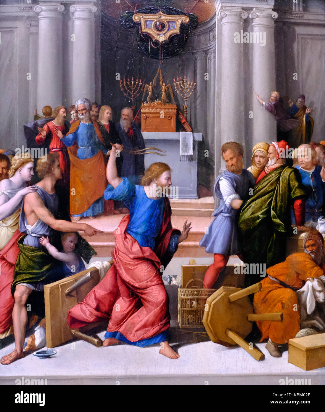 Christus Fahren die Geldwechsler aus dem Tempel - Garafalo (Benvenuto Tisi), ca. 1540 Stockfoto