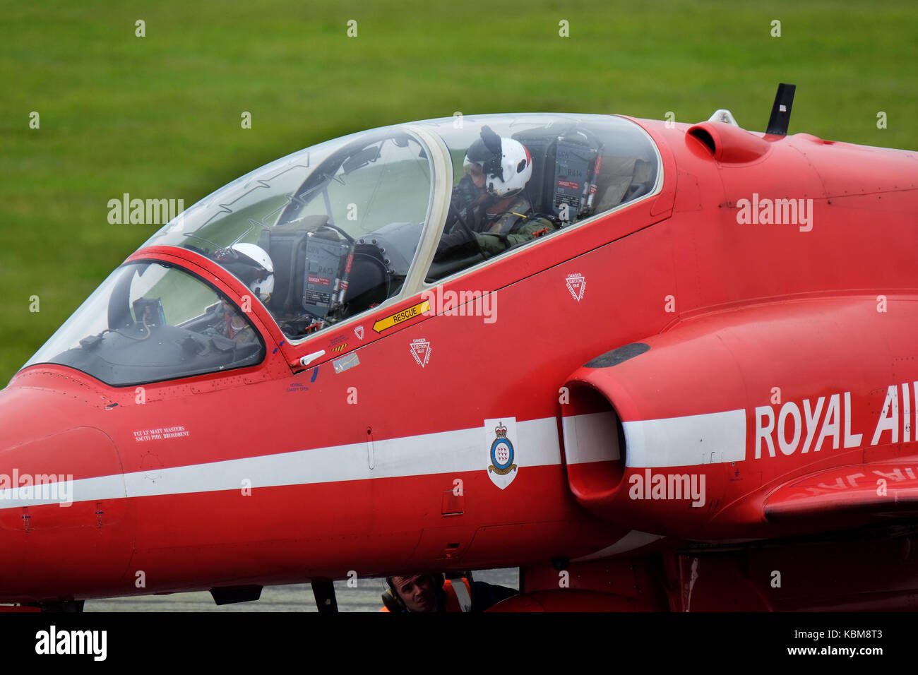 Die roten Pfeile RAF aerobatic Anzeige Mannschaft. Stockfoto