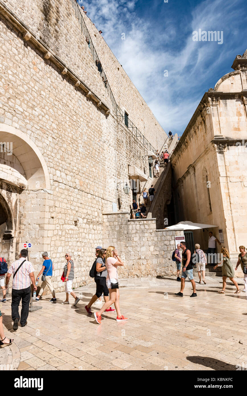 Die alten Stadtmauern Dubrovnick Stockfoto