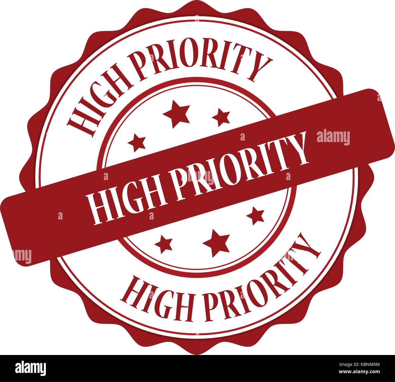 High priority round red sticker -Fotos und -Bildmaterial in hoher Auflösung  – Alamy