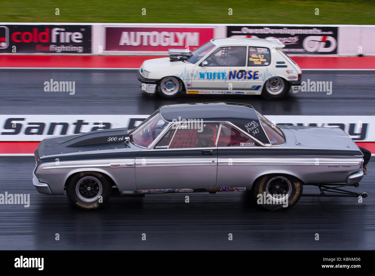 Drag Racing 1/4 Meile Santa Pod Stockfoto