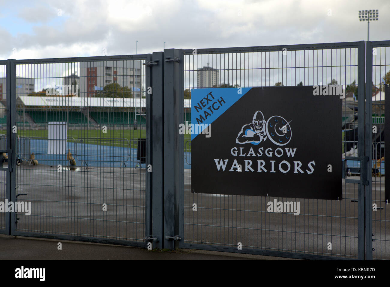 Glasgow Warriors Rugby Club Scotstoun Stadion Stockfoto