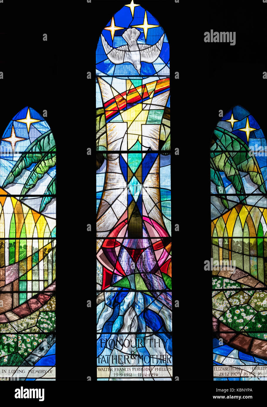 Eine Vision von "Eintrag in den Himmel", Kirche St. David, Penllergaer, Wales, Vereinigtes Königreich Stockfoto