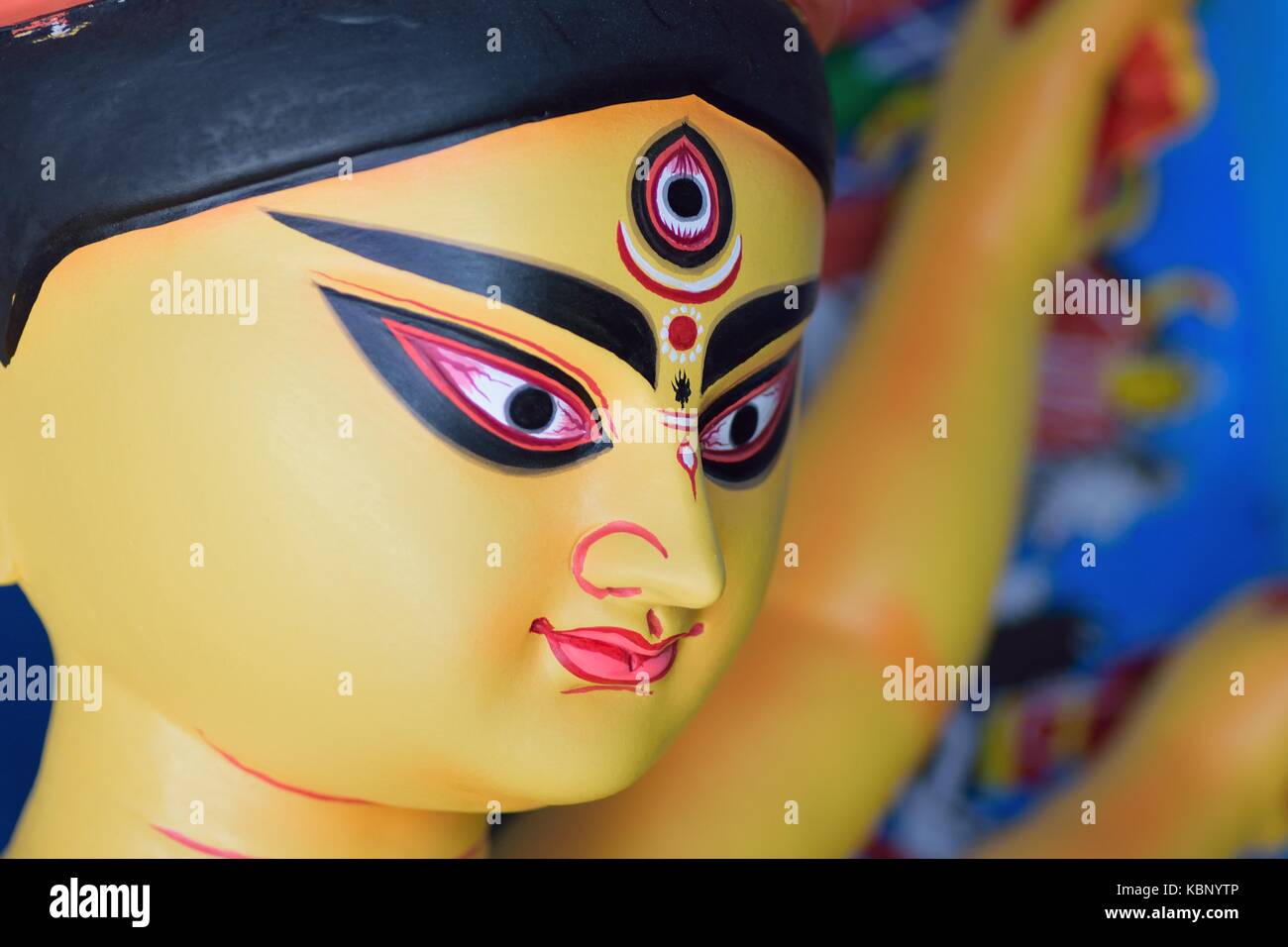 Idol der hinduistischen Göttin Durga während der Durga Puja Festival in Indien Stockfoto