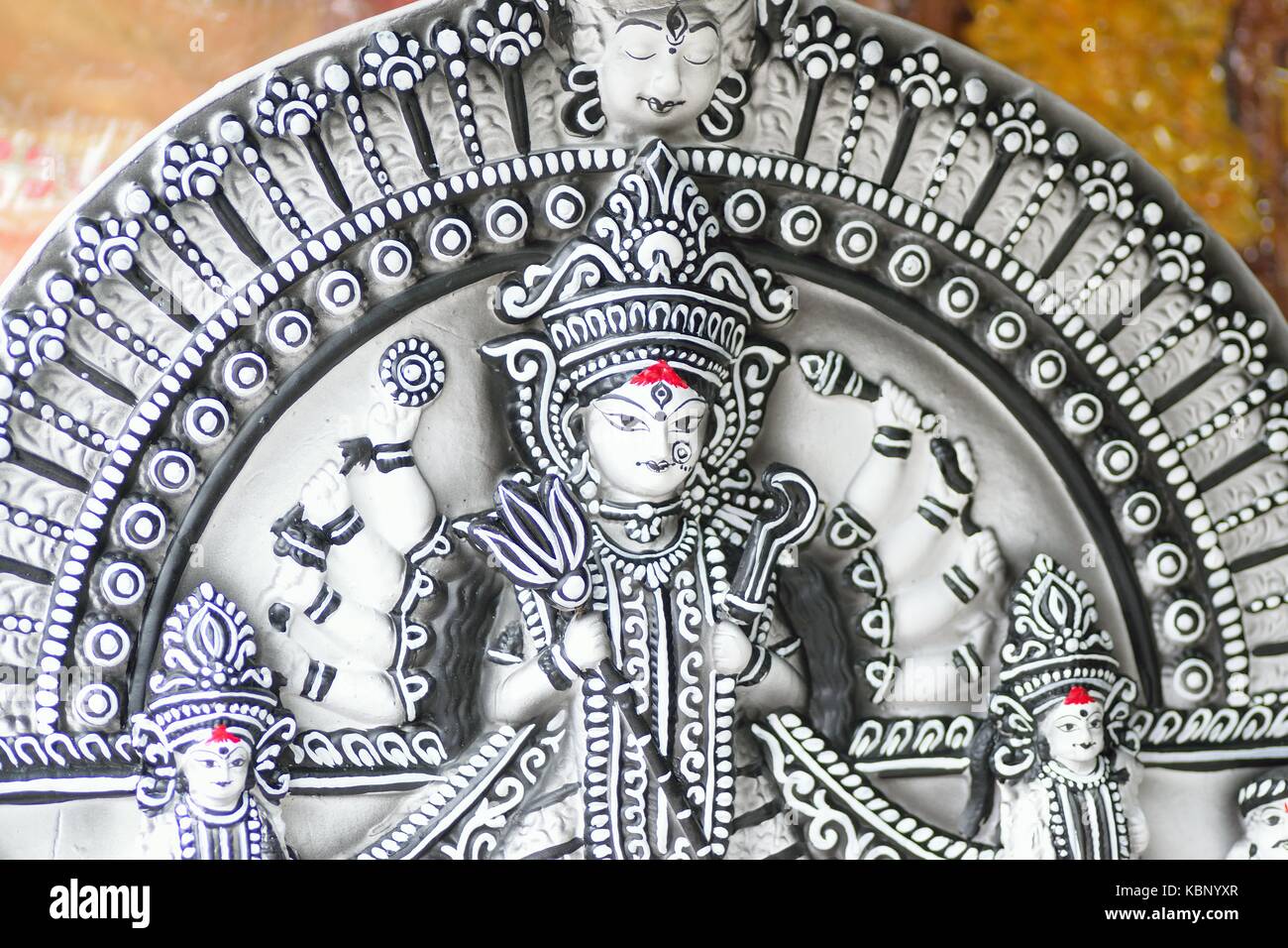 Idol der hinduistischen Göttin Durga während der Durga Puja Festival in Indien Stockfoto