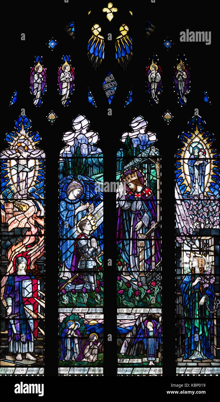 Die Krone des Lebens von Karl Parsons, 1917, Kirche St. Maria, der Jungfrau, Tenby, Vereinigtes Königreich Stockfoto