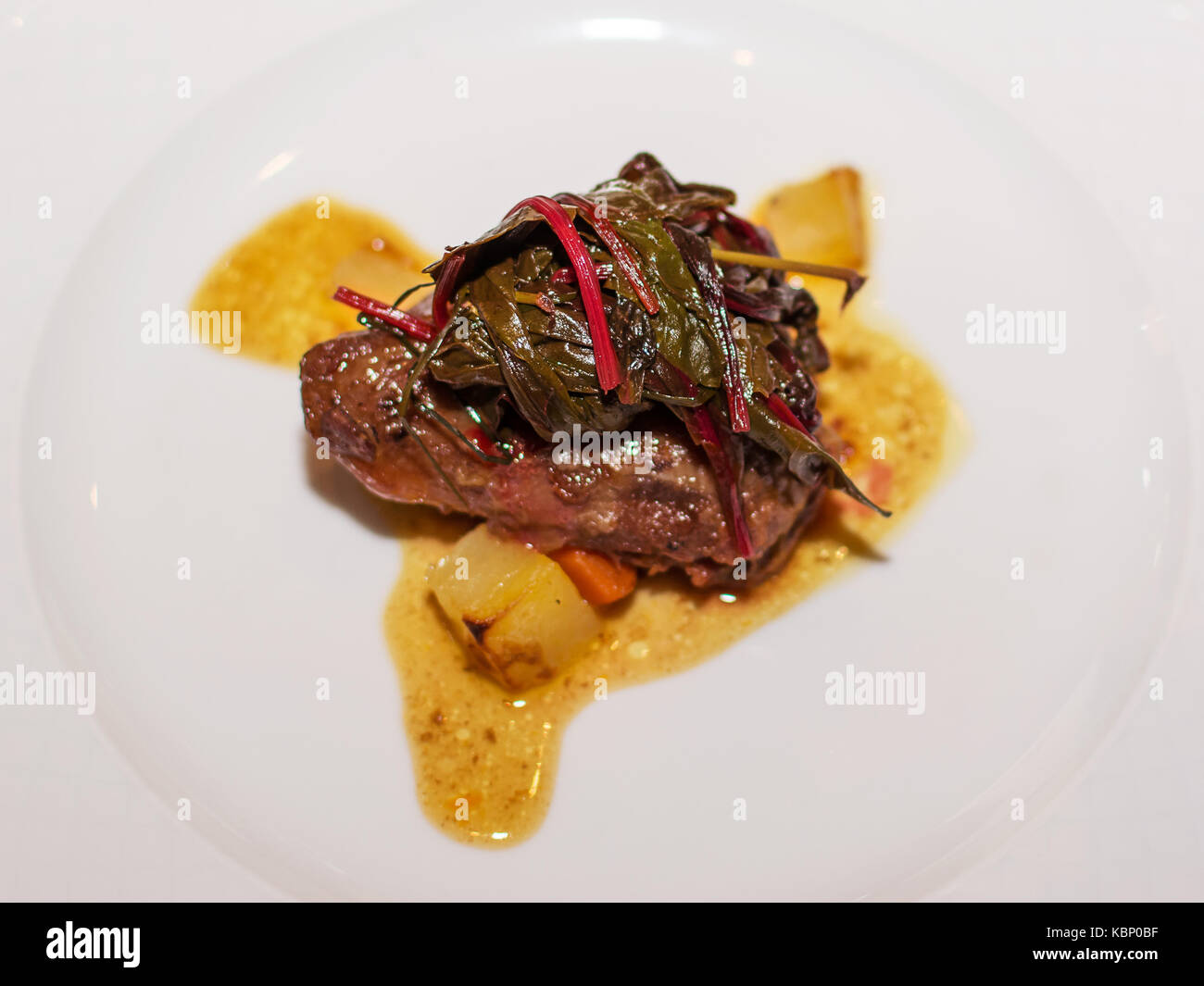 Kalbfleisch Kalb in gremolada Sauce Stockfoto
