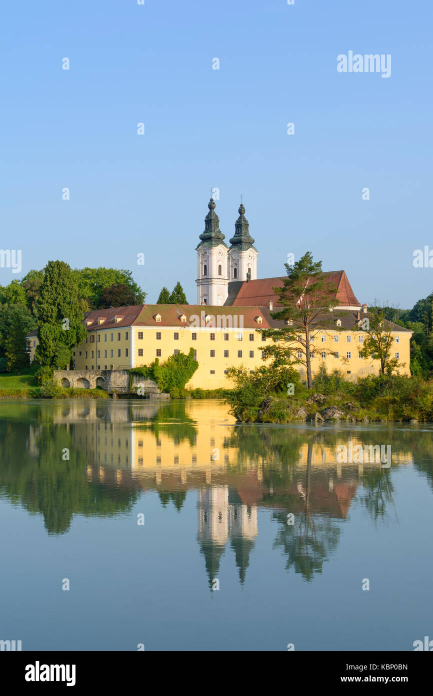 Schloss Kloster Kirche Schloss Vornbach, River Inn, Neuburg am Inn, Niederbayern, Oberbayern, Bayern, Bayern, Deutschland Stockfoto