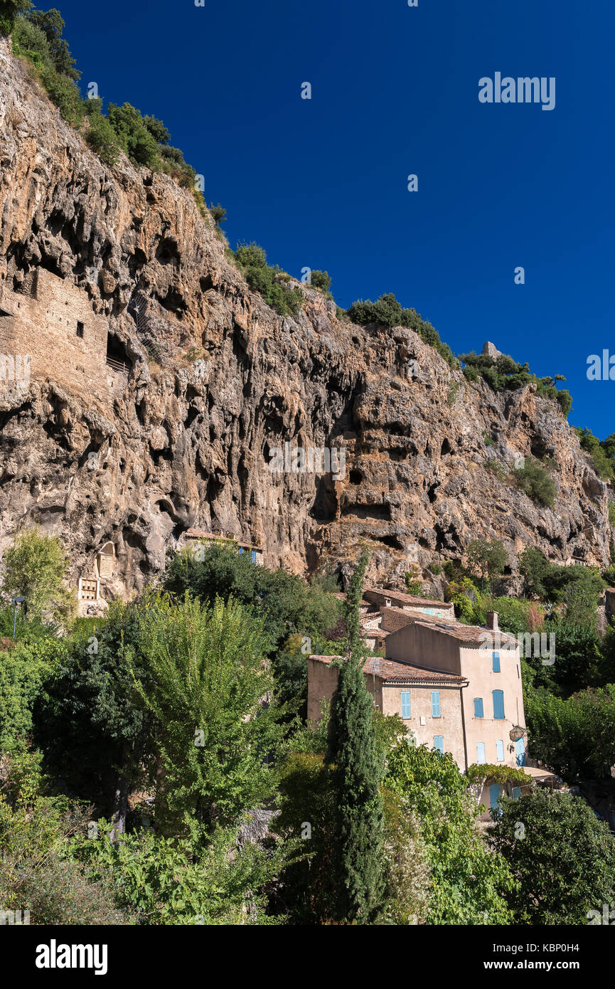 Maison Höhlenwohnungen Cotignac Provence Verte Provence/Alpes Cote D'Azur, Var Frankreich (83), Stockfoto
