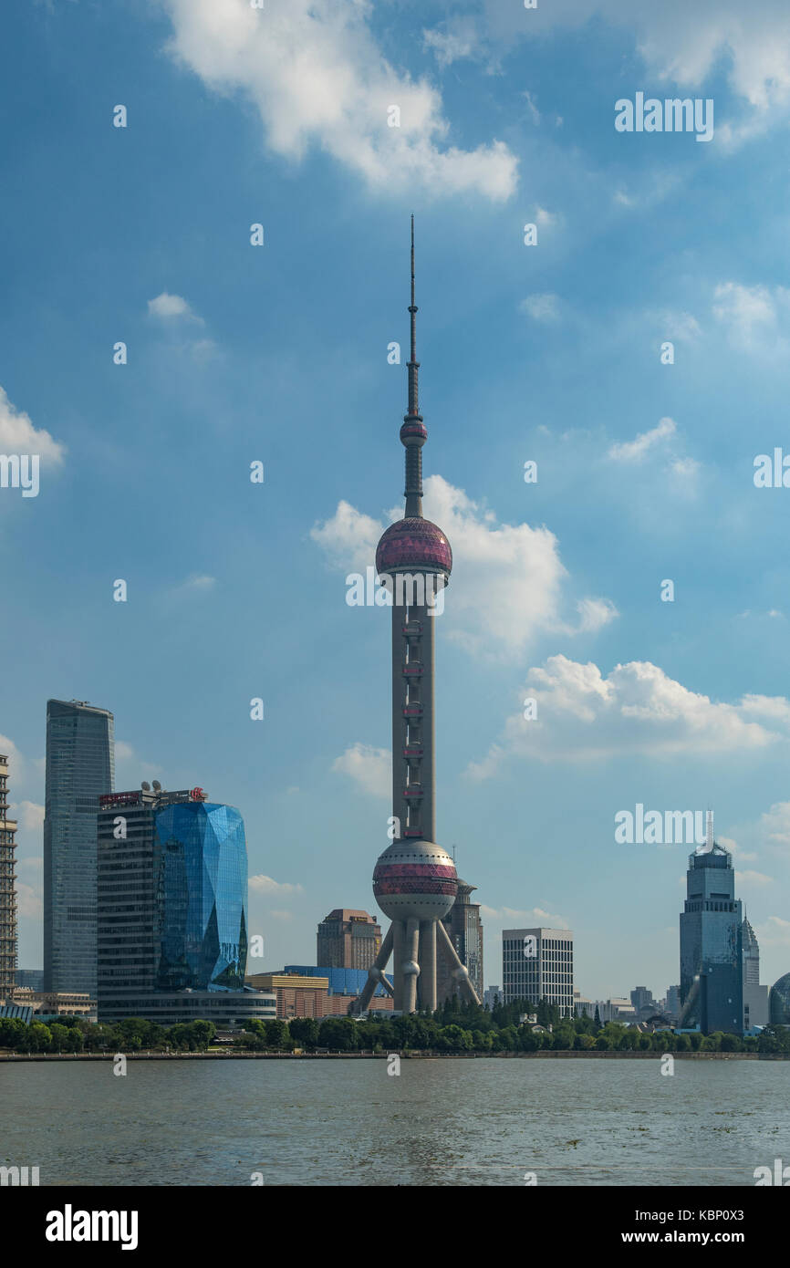Der Oriental Pearl Tower, Pudong, Shanghai, China Stockfoto