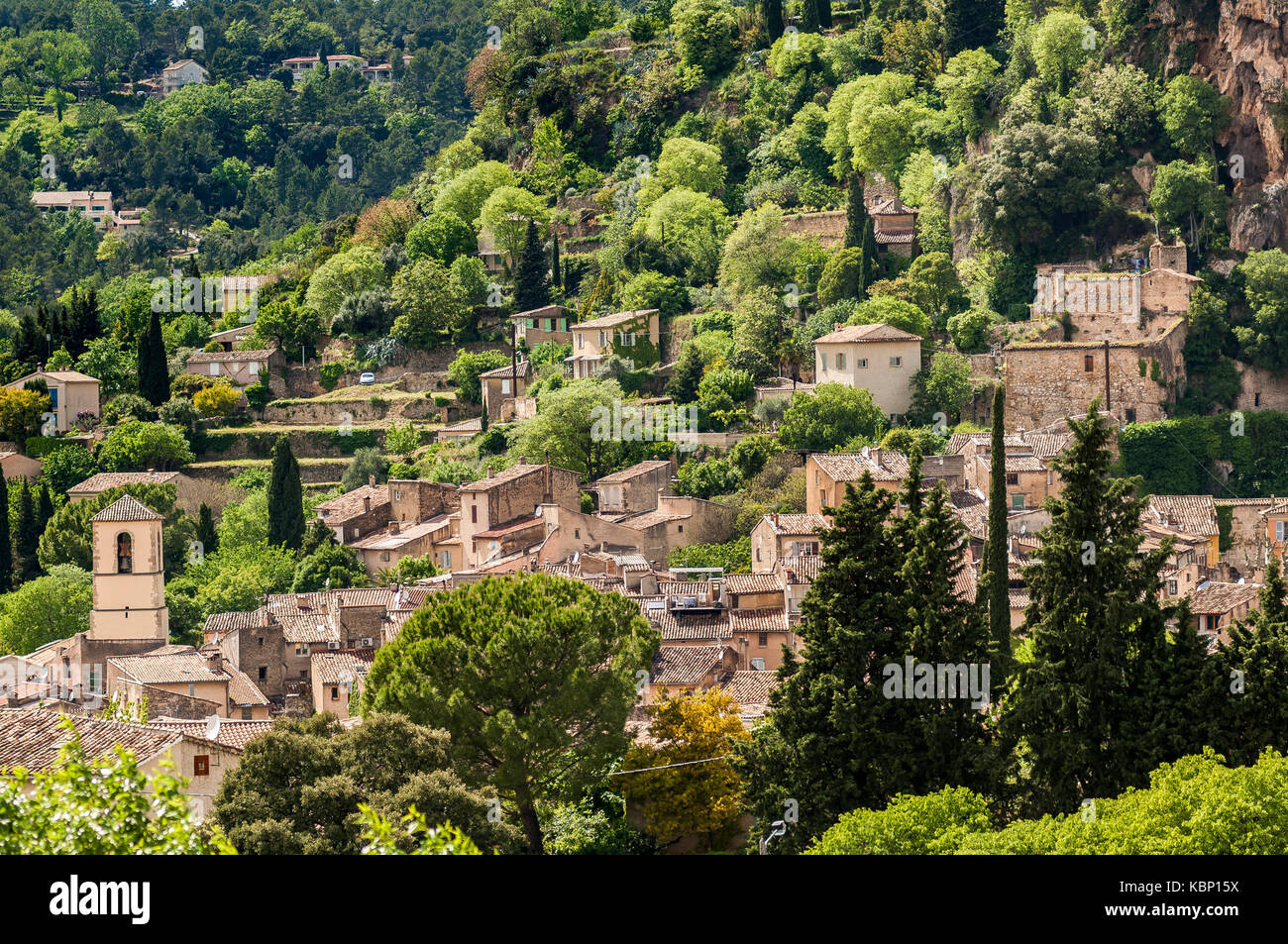 Dorf Cotignac Provence Verte Provence/Alpes Cote D'Azur, Var Frankreich (83), Stockfoto