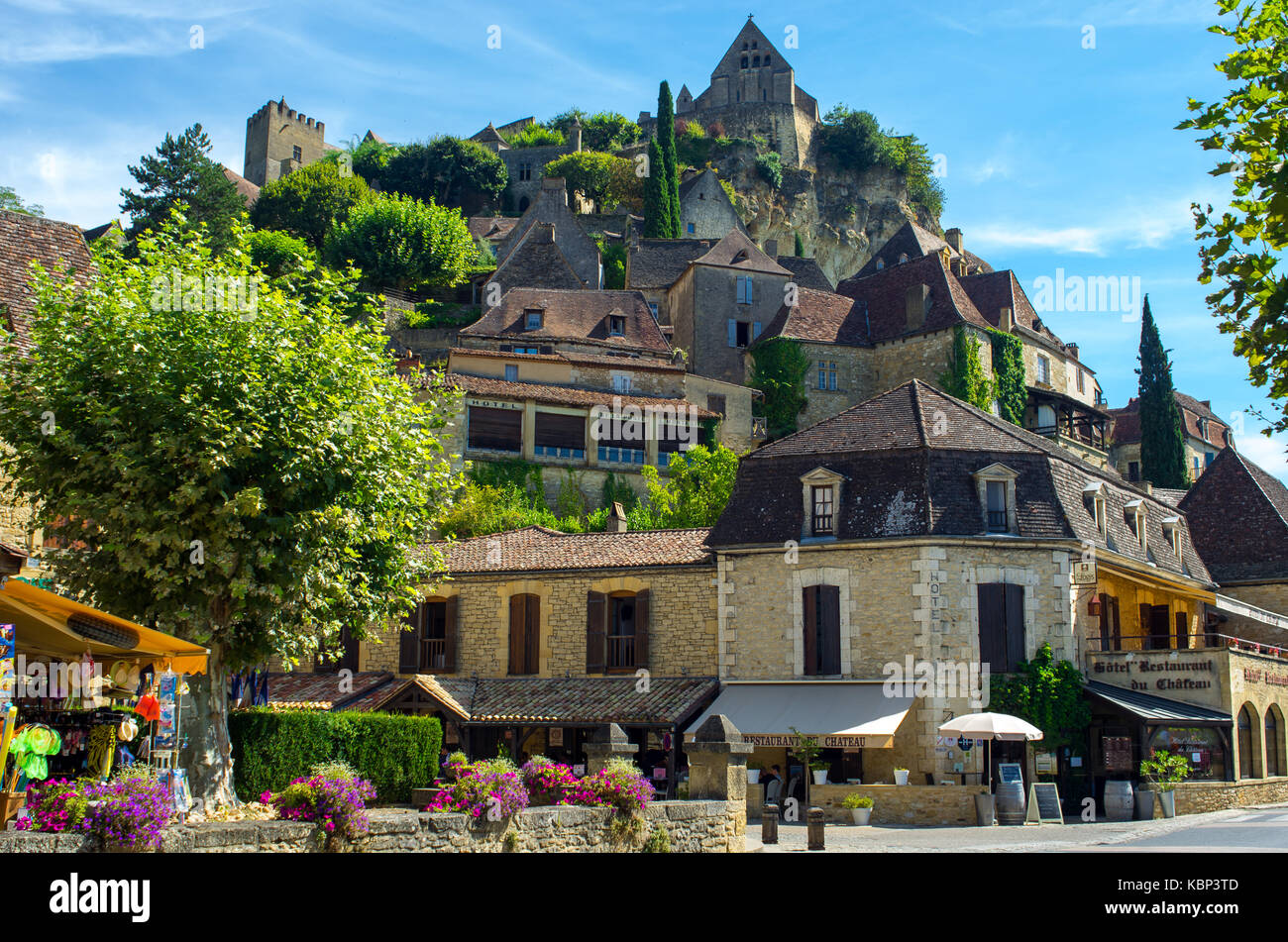 Schöne mittelalterliche Dorf Beynac, Dordogne, Frankreich Stockfoto