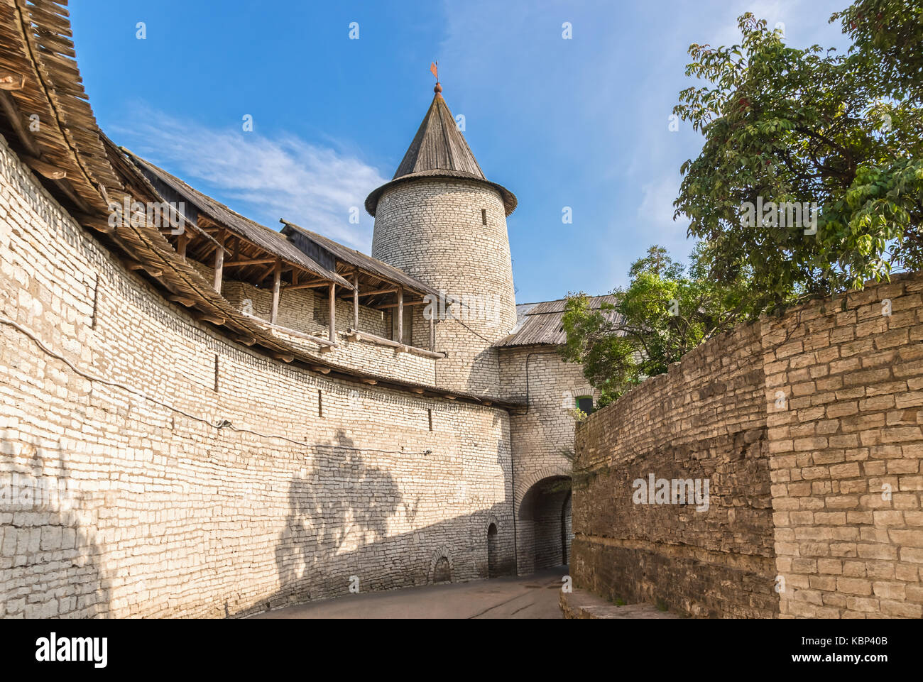 Stein Festung des alten Russland in Pskow Stockfoto