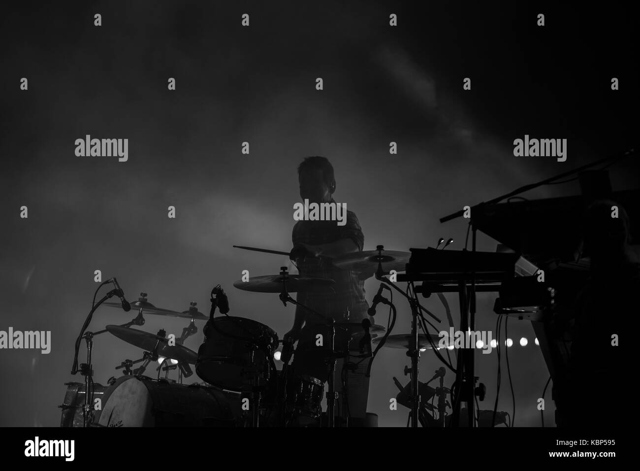 Viana do Castelo, Portugal, 15. September 2017: Künstler Pedro Abrunhosa in die Teilnahme an dem Festival Viana Bate Forte, die in Viana nahm. Stockfoto