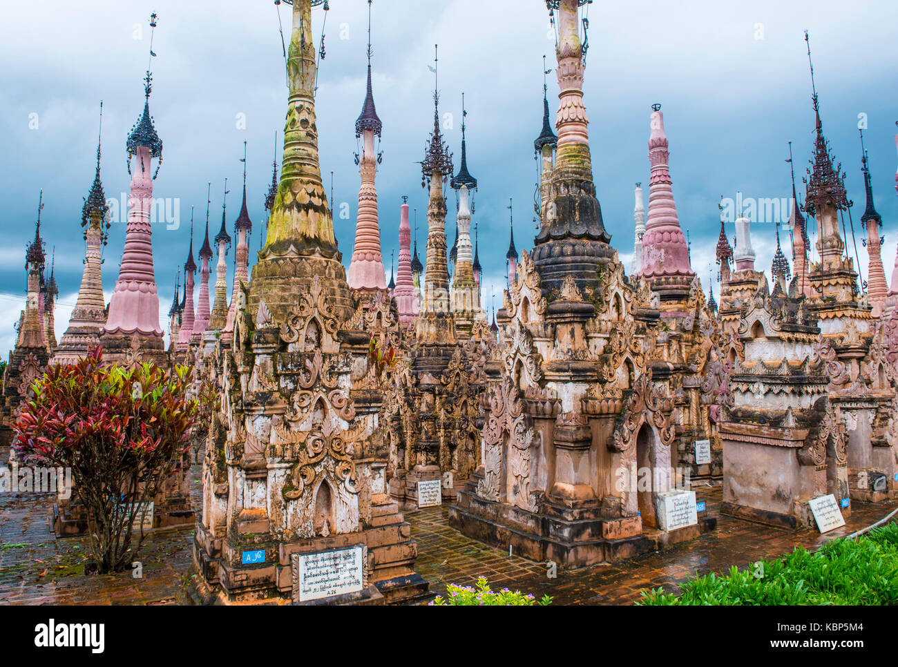 Die kakku Pagode im Shan Staat Myanmar Stockfoto