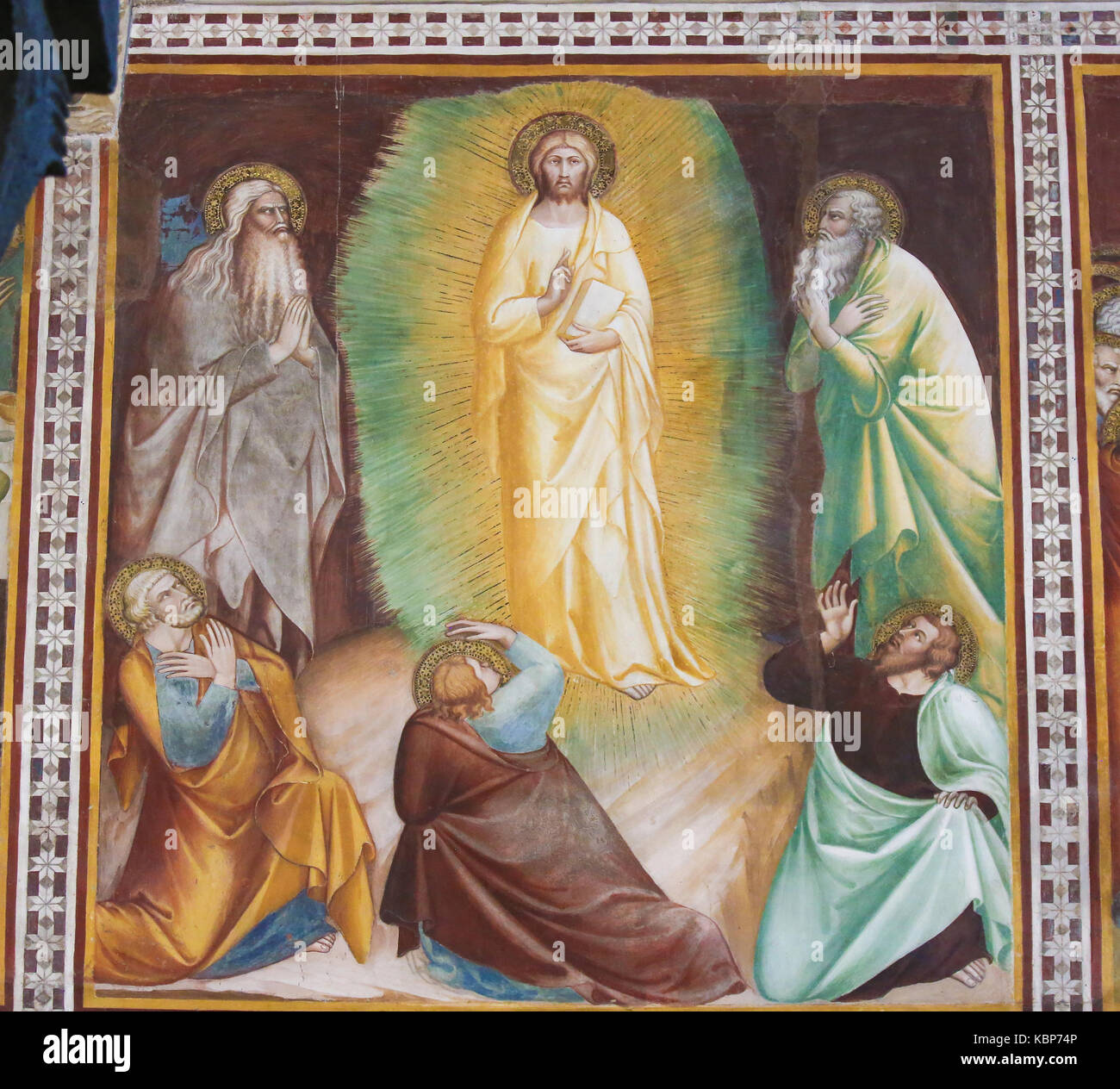 Renaissance Fresko der auferstandene Jesus in der Collegiata oder Stiftskirche von San Gimignano, Italien. Stockfoto
