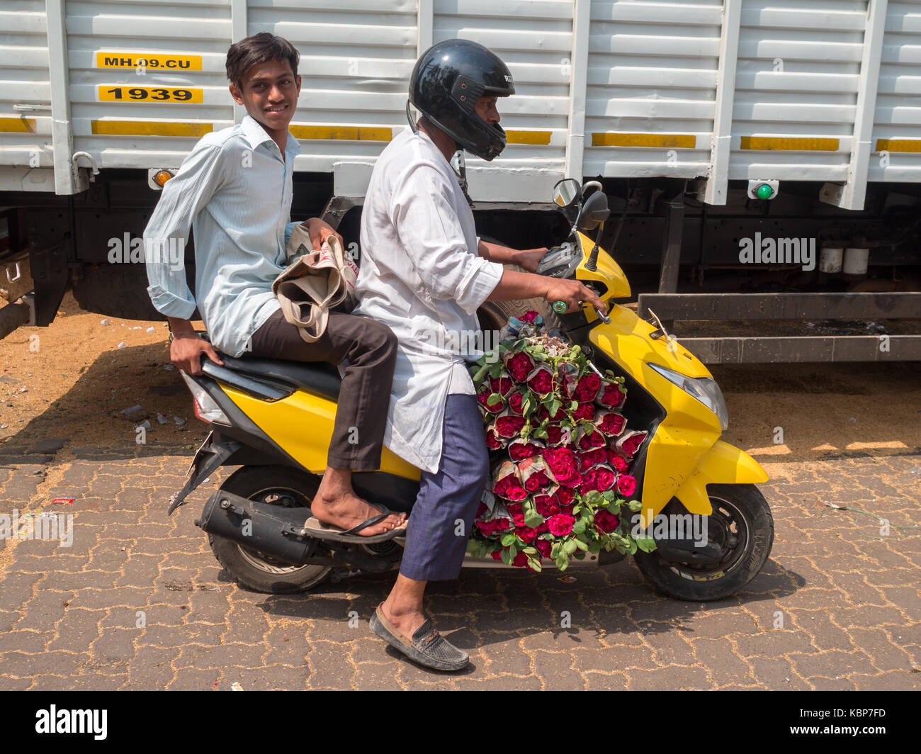 Dadar Blumenmarkt, Mumbai Stockfoto