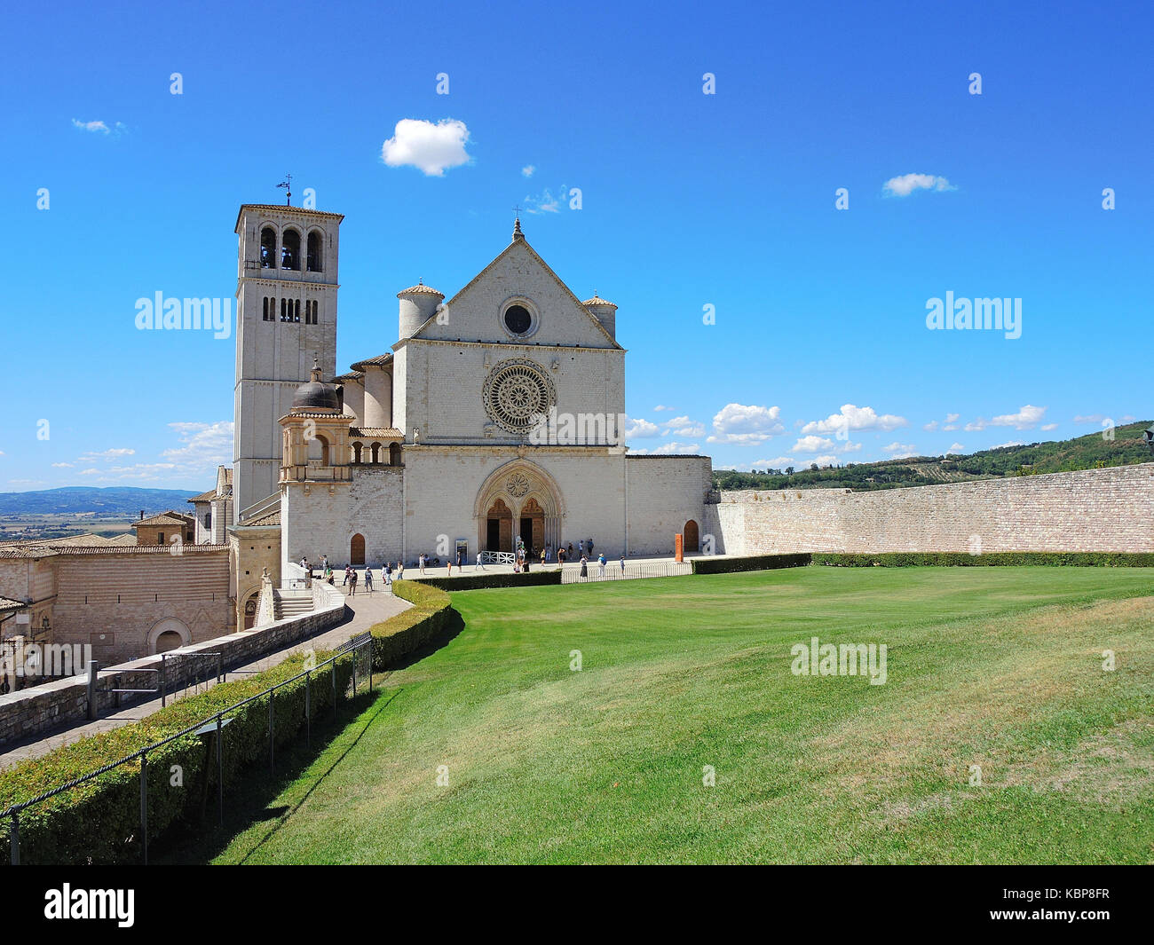 Assisi, Italien, eines der schönsten Städtchen in Italien. die Basilika und das Heilige Kloster des heiligen Franziskus Stockfoto
