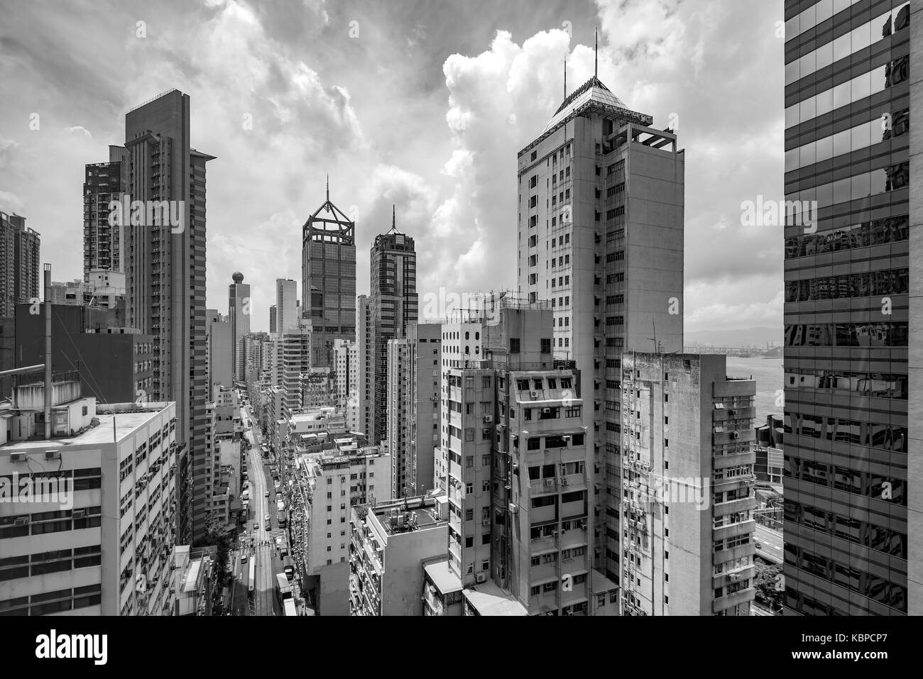 Baufällig und dicht besiedelten Wohngebiet, Hongkong, China. Stockfoto