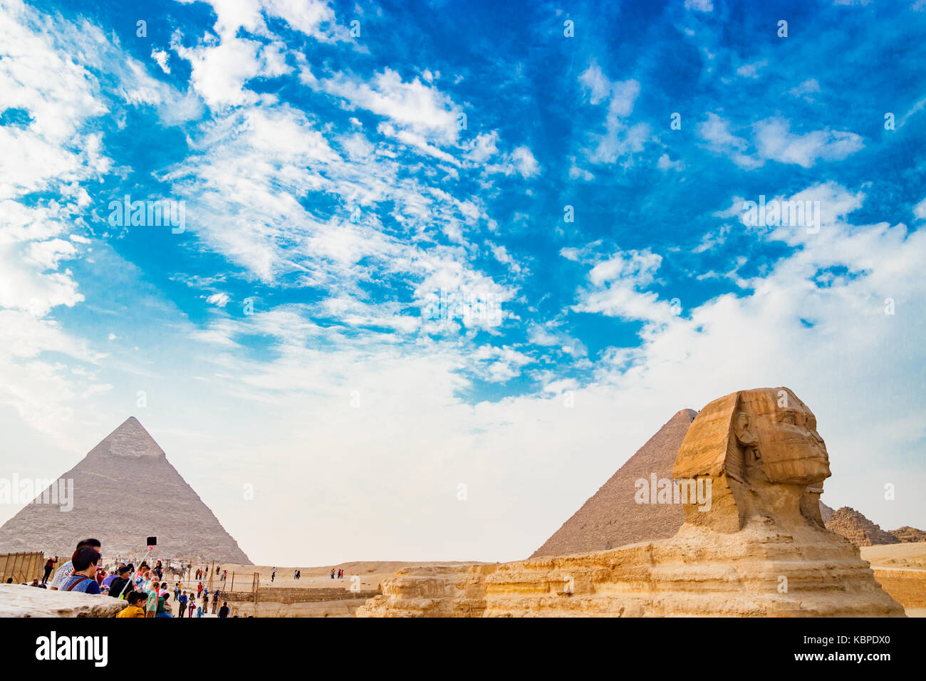 Bewundern Sie die Sphinx in Kairo, Ägypten Stockfoto