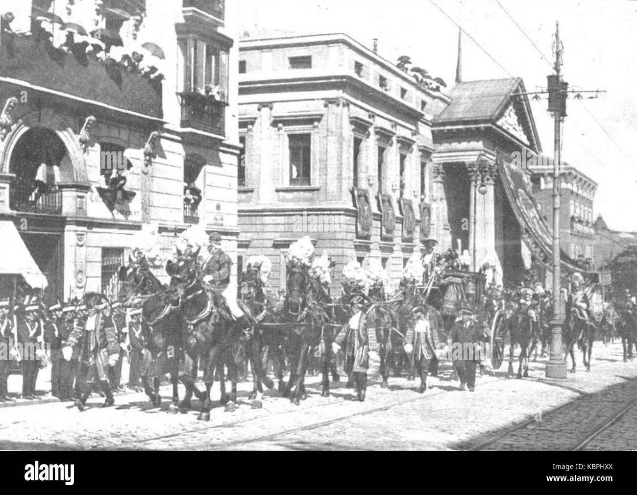 Rey abandona Las Cortes 1916 Stockfoto
