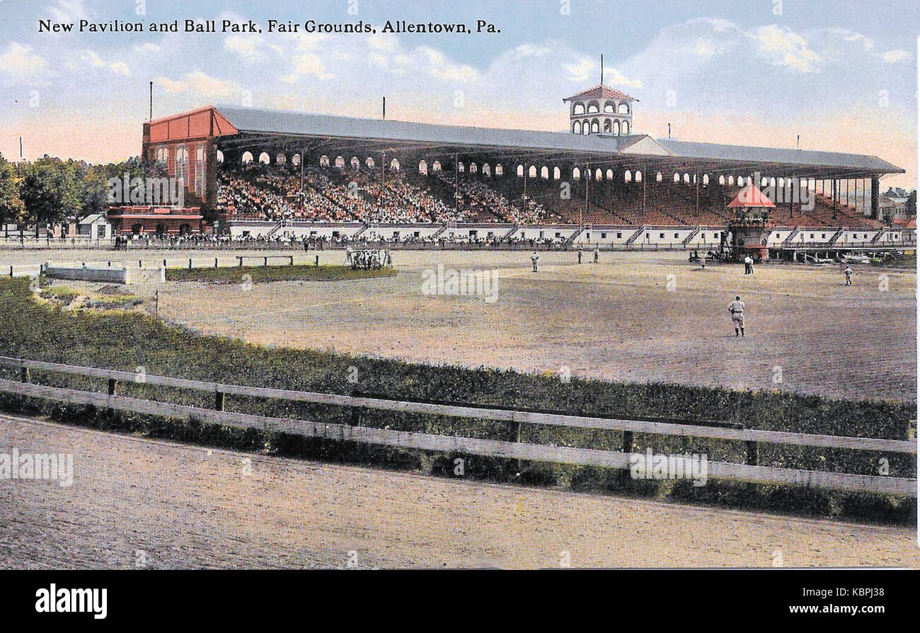 1910 Neue Pavillon und Baseball Park Messegelände Allentown PA Stockfoto