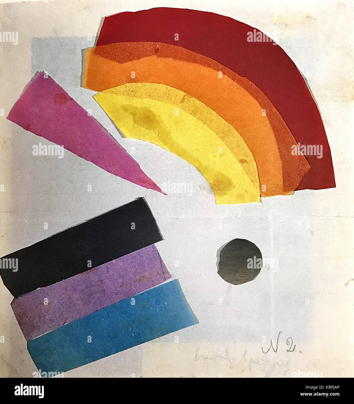 *Non Objective Composition 2* von Rozanova, gegründet 1915, ist ein Pionierbeispiel abstrakter Kunst. Es ist ein nicht-gegenständliches Stück, das traditionelle künstlerische Formen herausfordert und die reine visuelle Komposition erforscht. Stockfoto
