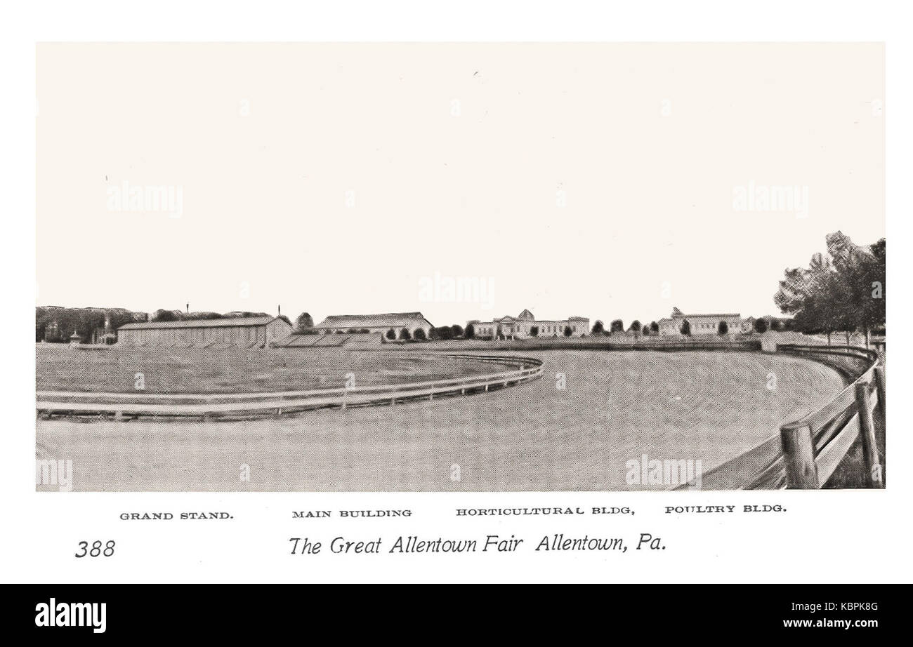 1908 Rennstrecke und Gebäude Allentown Fairgrounds Allentown PA Stockfoto