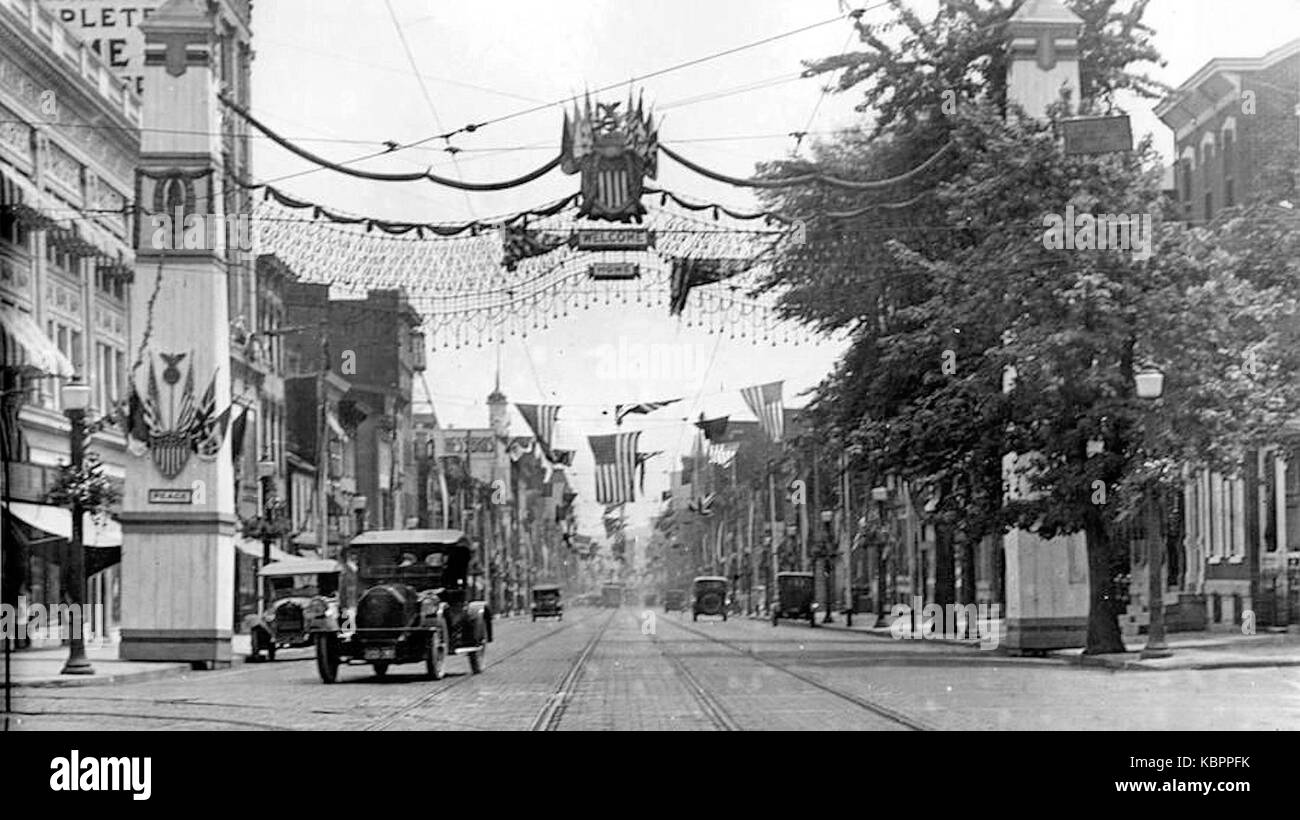 1919 der Erste Weltkrieg Siegesparade Siegestor Zehnten und Hamilton Street Allentown PA Stockfoto