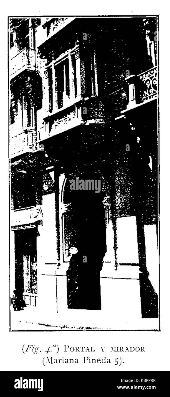 Portal y Mirador de La Casa de la calle Mariana Pineda 5, en La Obra del arquitecto Manuel Medrano (1907) Stockfoto