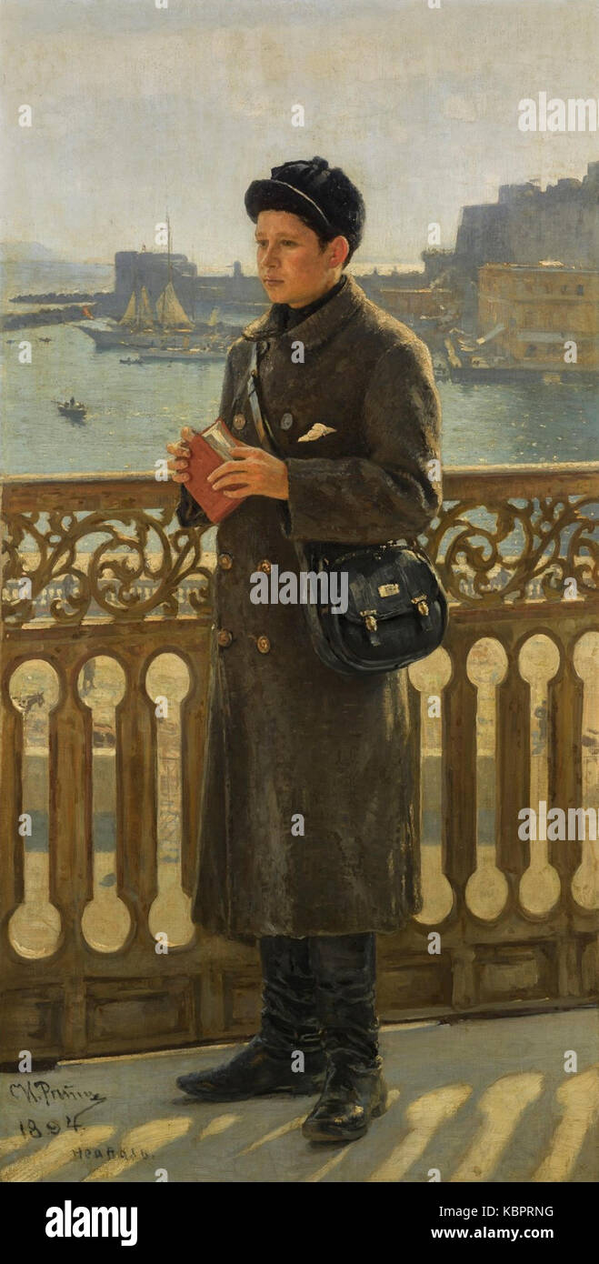 Juri Repin an der Bucht von Neapel von Ilja Repin, 1894 Stockfotografie