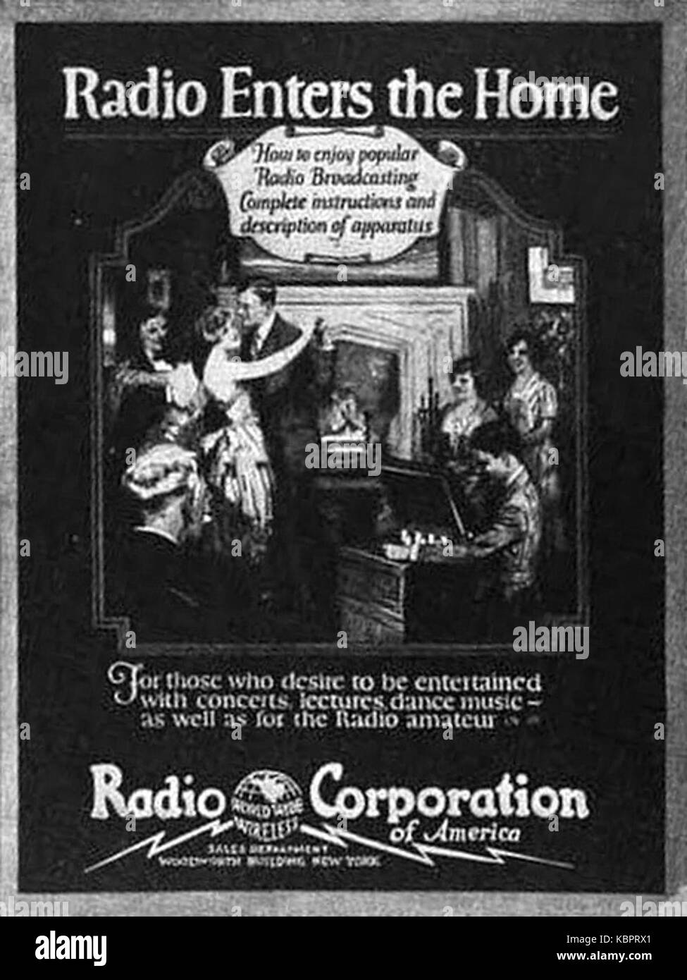 1922 Radio wechselt in die Heimat Abdeckung Stockfoto