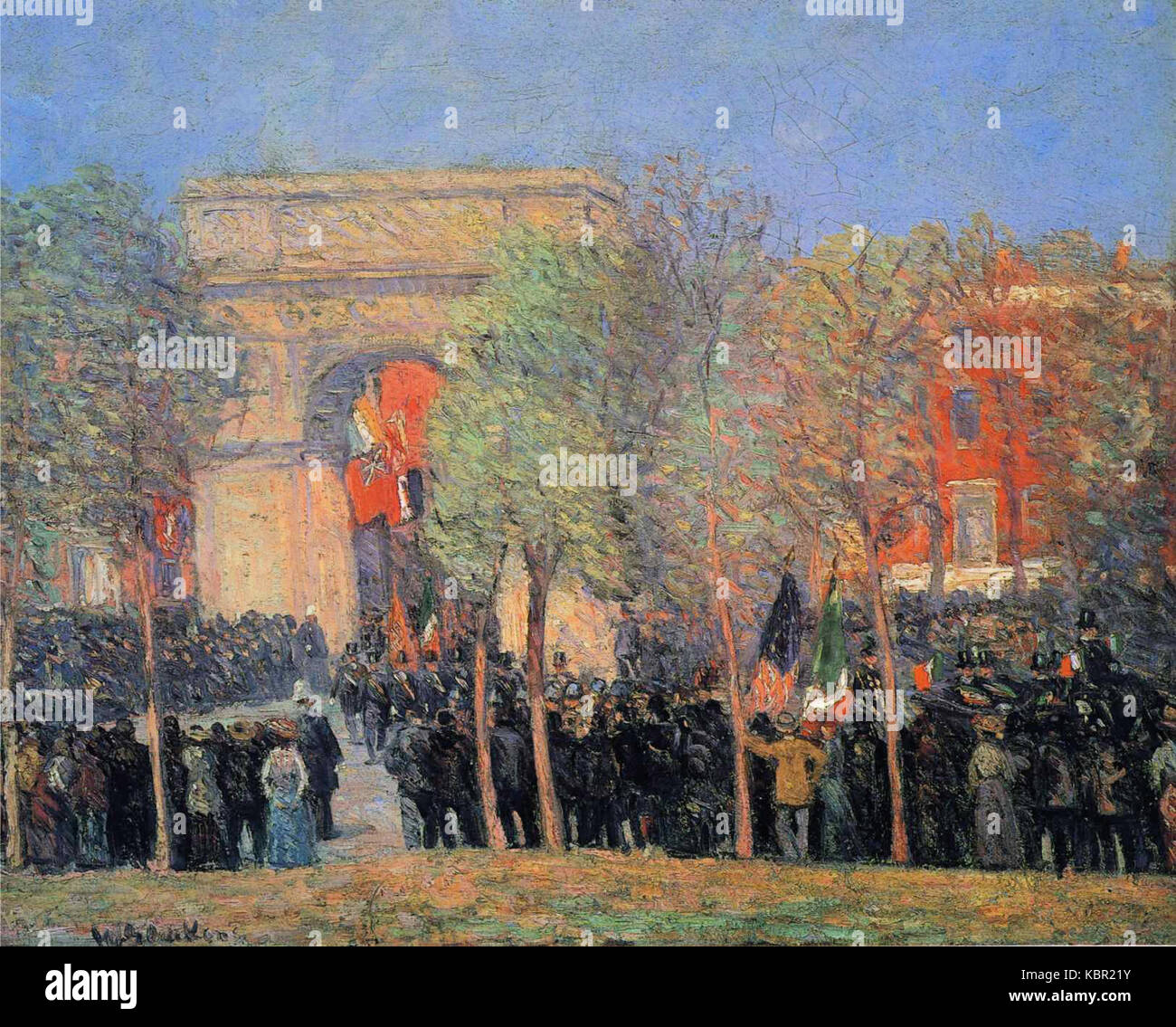 William Glackens Italo-amerikanischen-Feier, Washington Square Stockfoto