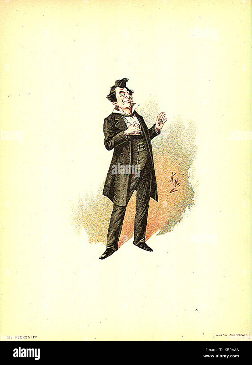 Herr Marke Pecksniff 1889 Dickens Martin Chuzzlewit Charakter von Kyd (Joseph Clayton Clarke) Stockfoto