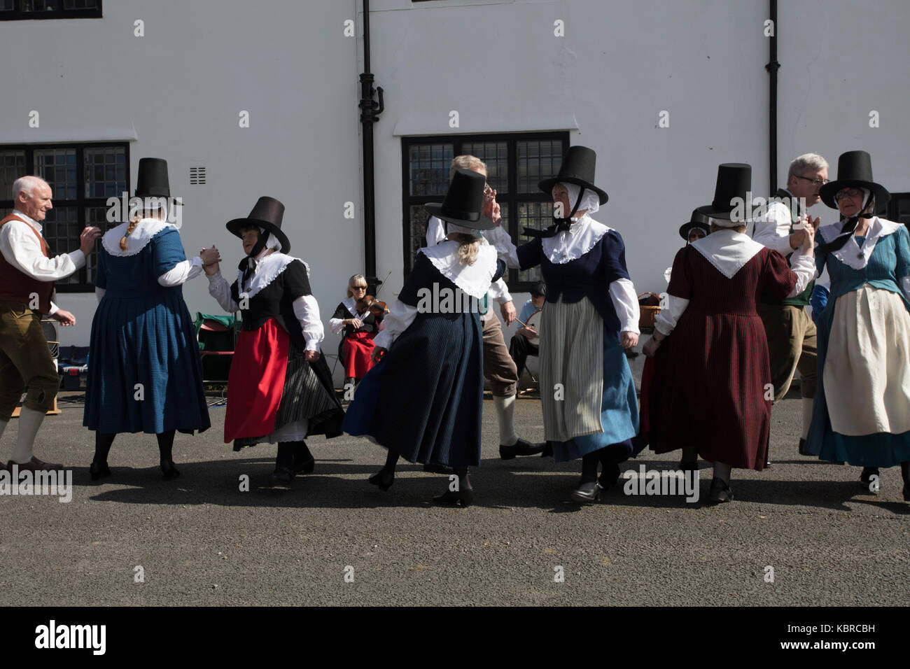 Morris Dancers in traditionelle walisische Kostüm Stockfoto