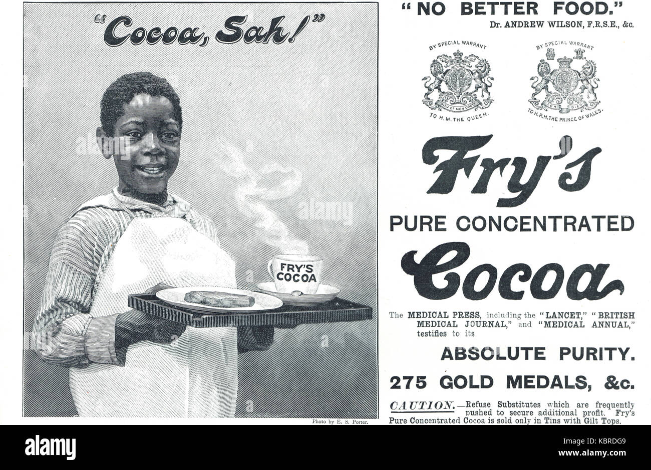 Fry's konzentriert Kakao Advert, 1899 Stockfoto