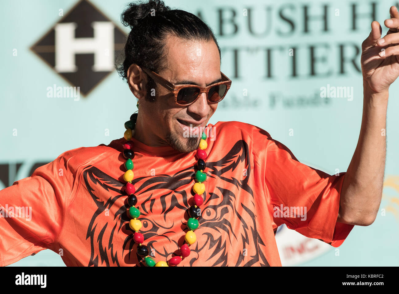 Musikalische Leistung zu Chillen am Hill Festival in Humboldt Park in der Bayview Nachbarschaft. Stockfoto