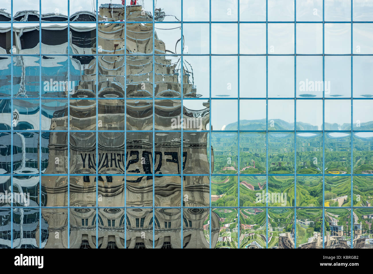 Reflexion von foshay Tower. Stockfoto