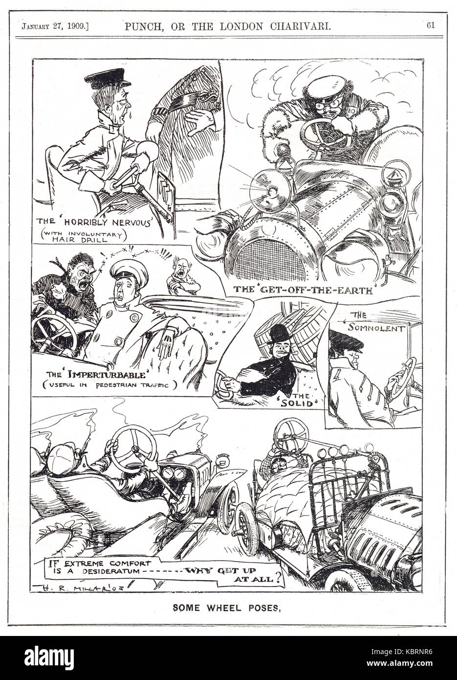 Eine lustige Nehmen auf Druckertreiber von 1909 Stockfoto
